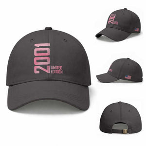 Vintage 25th Birthday Limited Edition 2001 Gift Baseball Cap TS12 Baseball Cap Universal Fit Dark Gray Print Your Wear