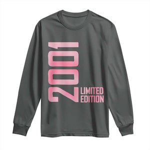 Vintage 25th Birthday Limited Edition 2001 Gift Long Sleeve Shirt TS12 Dark Heather Print Your Wear