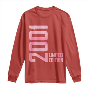 Vintage 25th Birthday Limited Edition 2001 Gift Long Sleeve Shirt TS12 Red Print Your Wear
