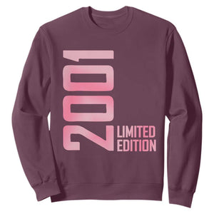 Vintage 25th Birthday Limited Edition 2001 Gift Sweatshirt TS12 Maroon Print Your Wear
