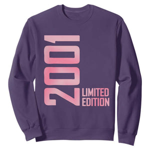 Vintage 25th Birthday Limited Edition 2001 Gift Sweatshirt TS12 Purple Print Your Wear