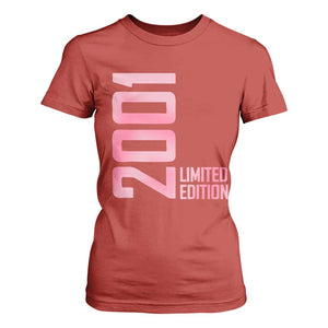 Vintage 25th Birthday Limited Edition 2001 Gift T Shirt For Women TS12 Red Print Your Wear