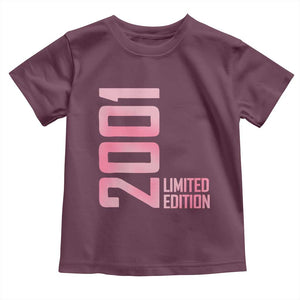 Vintage 25th Birthday Limited Edition 2001 Gift Toddler T Shirt TS12 Maroon Print Your Wear