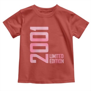 Vintage 25th Birthday Limited Edition 2001 Gift Toddler T Shirt TS12 Red Print Your Wear