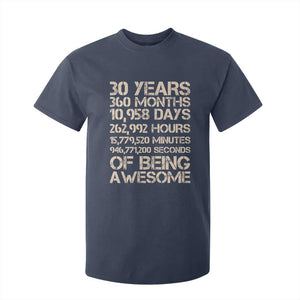 Vintage 30th Birthday Gift T Shirt For Kid 30 Years Of Being Awesome TS12 Navy Print Your Wear