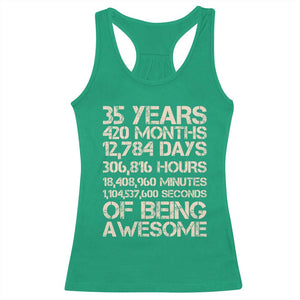 Vintage 35th Birthday Gift Racerback Tank Top 35 Years Of Being Awesome TS12 Irish Green Print Your Wear