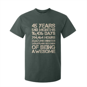 Vintage 45th Birthday Gift T Shirt For Kid 45 Years Of Being Awesome TS12 Dark Forest Green Print Your Wear