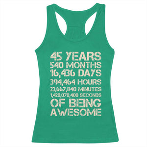 Vintage 45th Birthday Gift Racerback Tank Top 45 Years Of Being Awesome TS12 Irish Green Print Your Wear