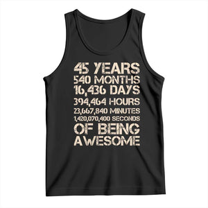 Vintage 45th Birthday Gift Tank Top 45 Years Of Being Awesome TS12 Black Print Your Wear