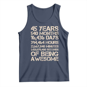 Vintage 45th Birthday Gift Tank Top 45 Years Of Being Awesome TS12 Navy Print Your Wear