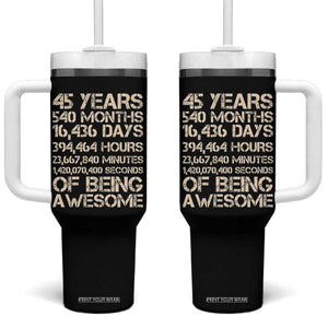 Vintage 45th Birthday Gift Tumbler With Handle 45 Years Of Being Awesome TS12 One Size: 40 oz Black Print Your Wear