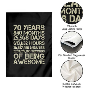 Vintage 70th Birthday Gift Garden Flag 70 Years Of Being Awesome TS12 Print Your Wear