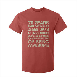 Vintage 70th Birthday Gift T Shirt For Kid 70 Years Of Being Awesome TS12 Red Print Your Wear