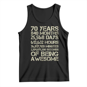 Vintage 70th Birthday Gift Tank Top 70 Years Of Being Awesome TS12 Black Print Your Wear