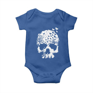 Dark Gothic Graphic Skull Floral Butterfly Baby Onesie TS12 Royal Blue Print Your Wear
