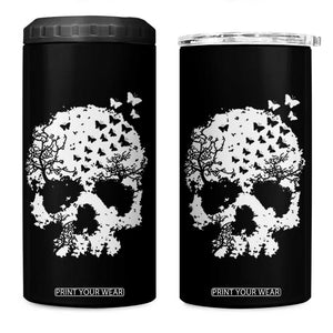 Dark Gothic Graphic Skull Floral Butterfly 4 in 1 Can Cooler Tumbler TS12 One Size: 16 oz Black Print Your Wear