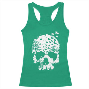 Dark Gothic Graphic Skull Floral Butterfly Racerback Tank Top TS12 Irish Green Print Your Wear
