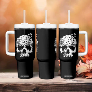 Dark Gothic Graphic Skull Floral Butterfly Tumbler With Handle TS12 Print Your Wear