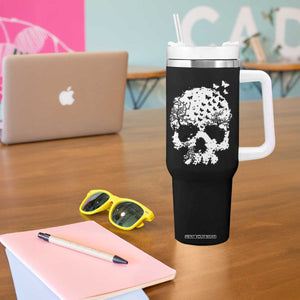 Dark Gothic Graphic Skull Floral Butterfly Tumbler With Handle TS12 Print Your Wear