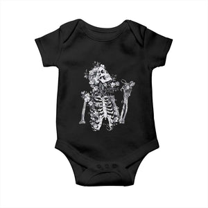 Gothic Grunge Floral Skeleton Baby Onesie Dark Alternative Aesthetic For Women TS12 Black Print Your Wear