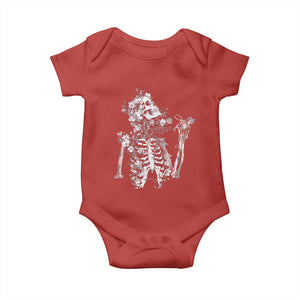 Gothic Grunge Floral Skeleton Baby Onesie Dark Alternative Aesthetic For Women TS12 Red Print Your Wear