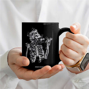 Gothic Grunge Floral Skeleton Coffee Mug Dark Alternative Aesthetic For Women TS12 Print Your Wear