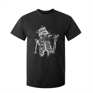 Gothic Grunge Floral Skeleton T Shirt For Kid Dark Alternative Aesthetic For Women TS12 Black Print Your Wear