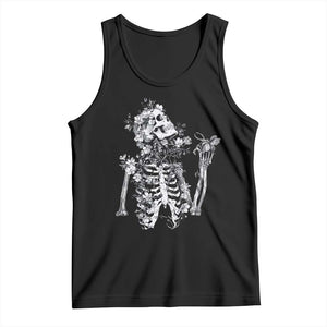 Gothic Grunge Floral Skeleton Tank Top Dark Alternative Aesthetic For Women TS12 Black Print Your Wear