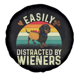 Easily Distracted By Wieners Spare Tire Cover Funny Dachshund Dog In A Hot Dog Costume TS12 Print Your Wear