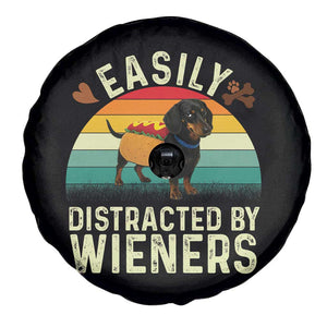 Easily Distracted By Wieners Spare Tire Cover Funny Dachshund Dog In A Hot Dog Costume TS12 Print Your Wear
