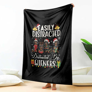 Christmas Dachshund Throw Blanket Funny Easily Distracted By Wieners TS12 Print Your Wear