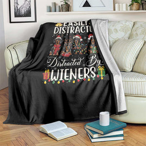 Christmas Dachshund Throw Blanket Funny Easily Distracted By Wieners TS12 Print Your Wear