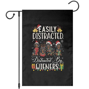 Christmas Dachshund Garden Flag Funny Easily Distracted By Wieners TS12 Black Print Your Wear