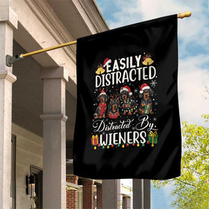 Christmas Dachshund Garden Flag Funny Easily Distracted By Wieners TS12 Print Your Wear