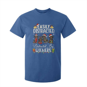 Christmas Dachshund T Shirt For Kid Funny Easily Distracted By Wieners TS12 Royal Blue Print Your Wear