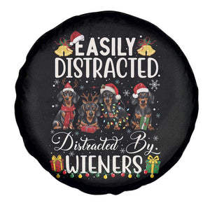 Christmas Dachshund Spare Tire Cover Funny Easily Distracted By Wieners TS12 Print Your Wear