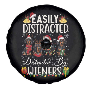 Christmas Dachshund Spare Tire Cover Funny Easily Distracted By Wieners TS12 Print Your Wear