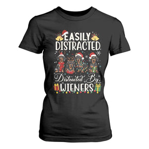 Christmas Dachshund T Shirt For Women Funny Easily Distracted By Wieners TS12 Black Print Your Wear