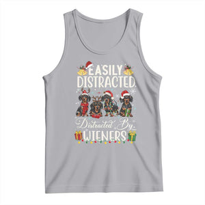 Christmas Dachshund Tank Top Funny Easily Distracted By Wieners TS12 Athletic Heather Print Your Wear