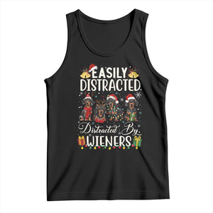 Christmas Dachshund Tank Top Funny Easily Distracted By Wieners TS12 Black Print Your Wear