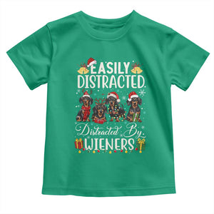 Christmas Dachshund Toddler T Shirt Funny Easily Distracted By Wieners TS12 Irish Green Print Your Wear