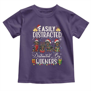 Christmas Dachshund Toddler T Shirt Funny Easily Distracted By Wieners TS12 Purple Print Your Wear