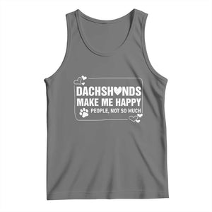 Dog Lover Tank Top Dachshunds Make Me Happy Quote TS12 Black Heather Print Your Wear
