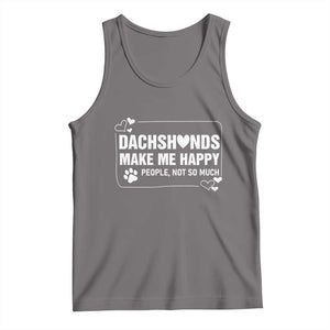Dog Lover Tank Top Dachshunds Make Me Happy Quote TS12 Deep Heather Print Your Wear
