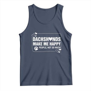 Dog Lover Tank Top Dachshunds Make Me Happy Quote TS12 Navy Print Your Wear