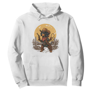 Funny Dachshund Cowboy Hoodie Western Wiener Dog TS12 White Print Your Wear