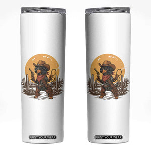 Funny Dachshund Cowboy Skinny Tumbler Western Wiener Dog TS12 White Print Your Wear