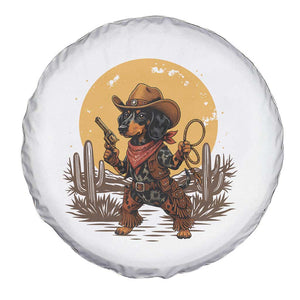 Funny Dachshund Cowboy Spare Tire Cover Western Wiener Dog TS12 Print Your Wear