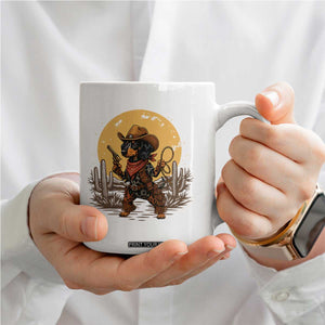 Funny Dachshund Cowboy Coffee Mug Western Wiener Dog TS12 Print Your Wear