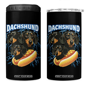 Dog Meme 4 in 1 Can Cooler Tumbler Funny Dachshund Dog In A Hot Dog Costume TS12 One Size: 16 oz Black Print Your Wear